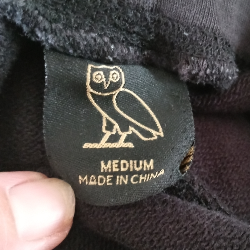 OVO DRAKE'S OCTOBER'S VERY OWN  HEAVYWEIGHT FLEECE ATHLETIC SHORTS BLACK